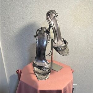 Kelly & Katie Silver Sandals with Strappy Design